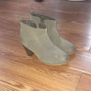 Distressed grey booties